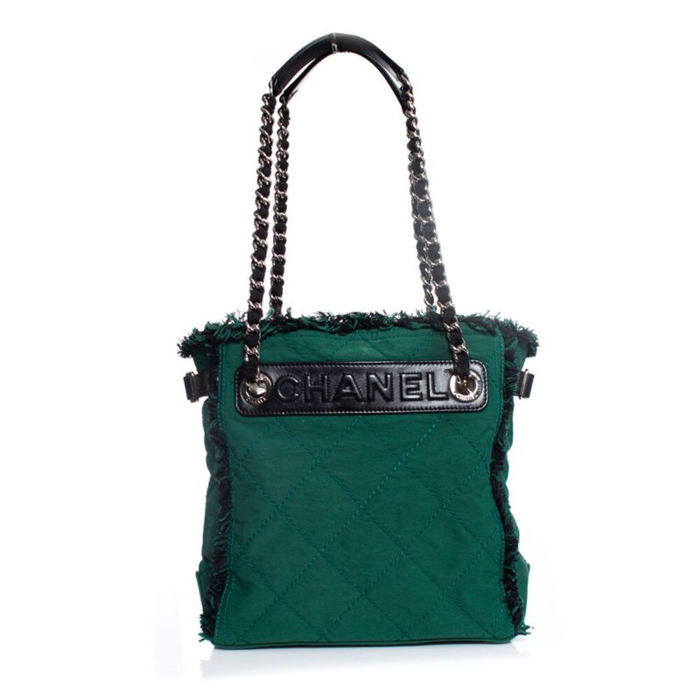 Chanel Green quilted canvas bag